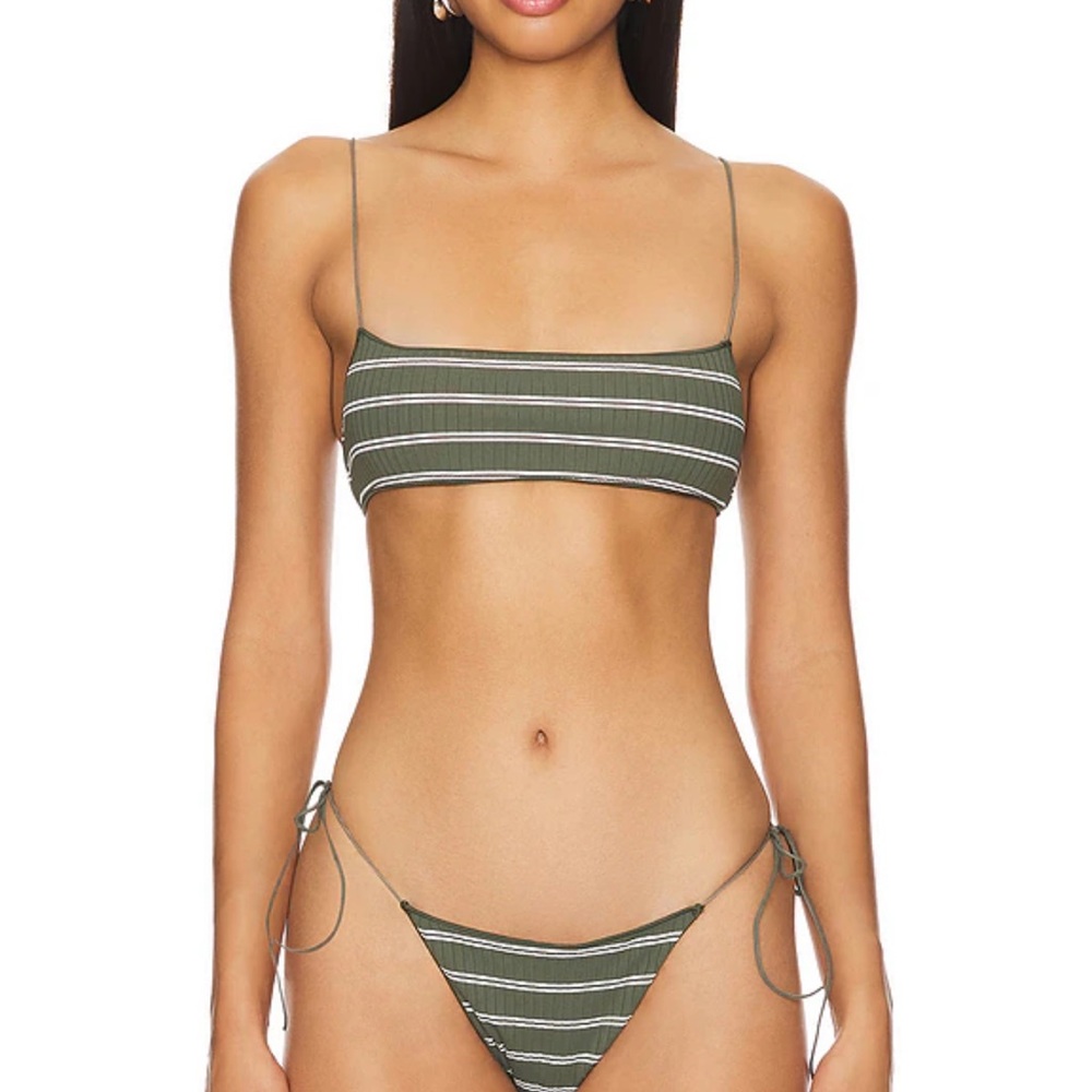 Tropic of C bikini bralette and bottom olive green swim
